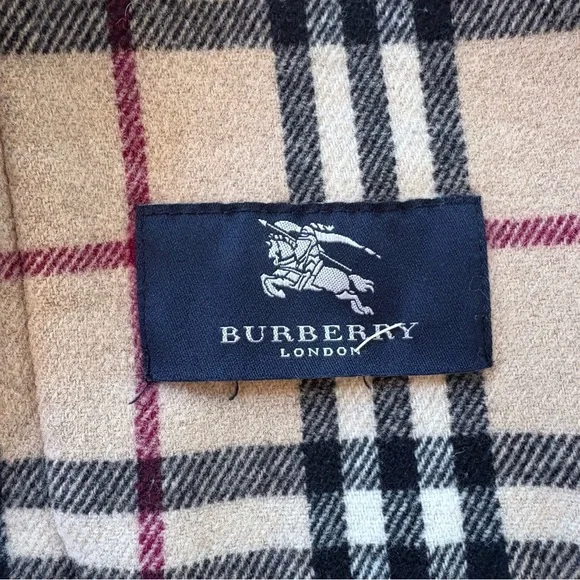 Vintage Burberry Car Coat Womens Sz 18 House Check Blue Hooded Wool Jacket - Picture 9 of 15